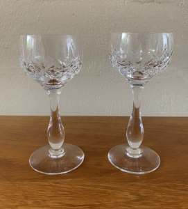 Stunning Vintage Pair of Stuart Crystal Hock Wine Glasses - GLENGARRY