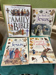 The DK illustrated family bible..plus 3 more books…$5 the lot