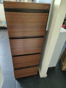 Wood veneer 4 drawer filling cabinet 
