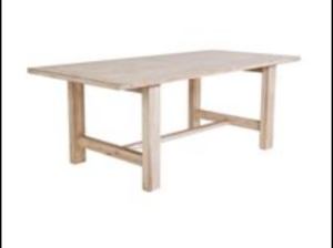 New Eureka Furniture Coastal Solid Timber Table and 4 Seagrass Chairs