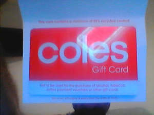 100$ coles giftcard