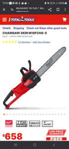 Brand new Milwaukee m18 Cordless Chainsaw Skin Only 