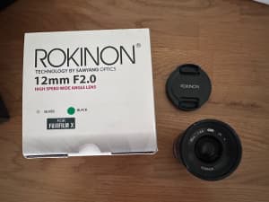 Rokinon 12mm F2.0 NCS CS Ultra Wide Angle Lens for Fuji X Mount