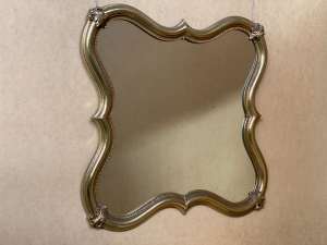 Ornate Solid Brass Wall Console Mirror