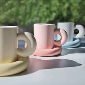 Ceramic Coffee Cup And Saucer Set