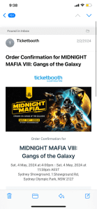 2x Midnight Mafia Tickets