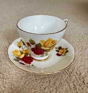 Vintage tea cup & saucer - Delphine bone china