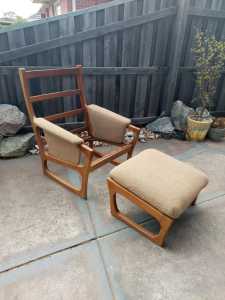 Vintage Danish Inspired Armchair Footstool