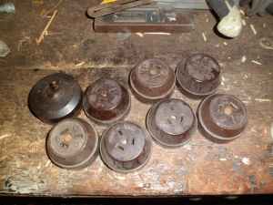 Vintage Bakelite power plugs and switch , x 7 $25 the lot