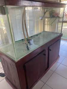 5 foot fish tank and cabinet