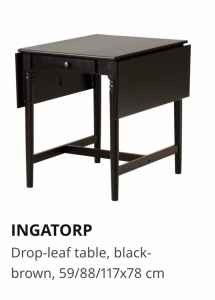 Ikea black Dining table expandable