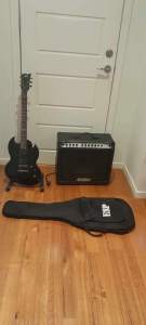 AC/DC SG guitar with huge amp