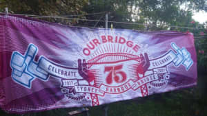 Sydney Harbour Bridge 75th Anniversary Celebration Banner Flag