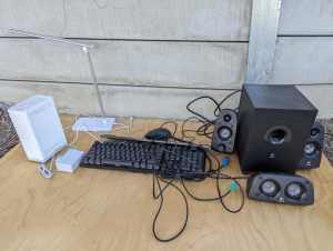 Free modem, lamp, speakers, keyboard and mouse
