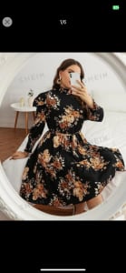 SHEIN LUNE Plus Floral Print Shirred Ruffle Dress Size 4XL brand