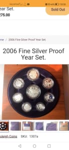 Fine Silver proof 2006, 8 coin set Royal Aust mint,