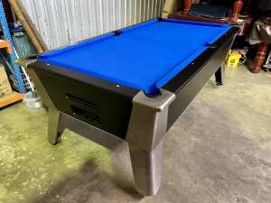 Stainless Steel and black commercial Pub PoolTable Coin operated