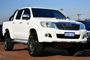 2013 Toyota Hilux KUN26R MY12 SR5 Double Cab White 5 Speed Manual Utility