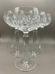 Bohemia Heavy Cut Crystal Wine Glasses with Tall Stems x Set of 6
