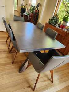 Nick Scali Dining Table with 6 Chairs