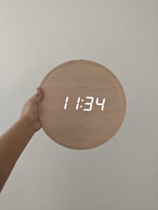 wirelesswooden digital clock led display voice control room home decor