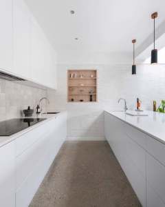 kitchen cabinets ( flat doors in matte white)