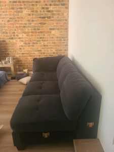large corner lounge dark charcole-almost black