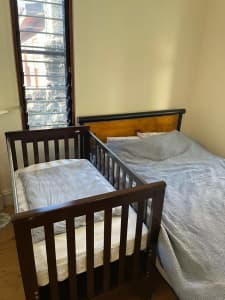 Cot or toddler bed, with extra storage