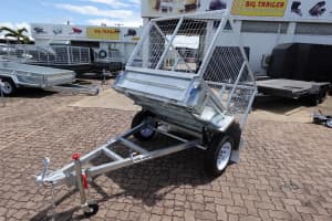 6X4 GALVANISED TRAILER WITH 3FT HIGH CAGE TIPPER TRAILER