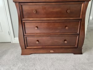 Boori dresser - timber, chocolate brown timber, excellent condition