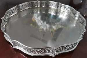 SILVER PLATED GALLERY TRAY