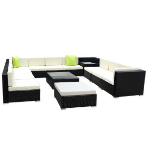 Gardeon 13-Piece Outdoor Sofa Set Wicker Couch Lounge Setting 11 Seat