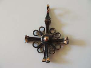 For Her/Him: copper cross charm, 1970s, made in Poland