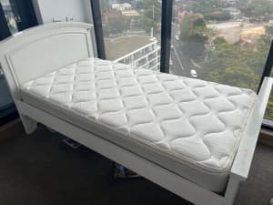 King Single bed frame and mattress