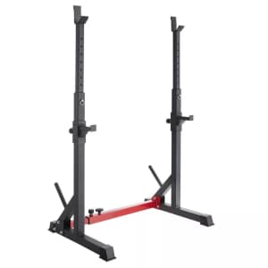 Squat Rack Adjust Barbell Bar Stand Weight Bench Press Lifting Gym