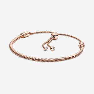 Pandora metal rose gold snake chain bracelet