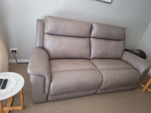 Leather electric recliner lounge