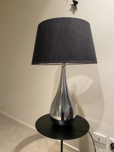 Tear drop table lamp - metal with black shade