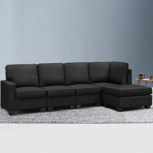 Artiss Sofa Lounge Set 5 Seater Modular Chaise Chair Suite Couch Dark