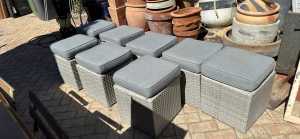 8 cube grey woven resin outdoor seats