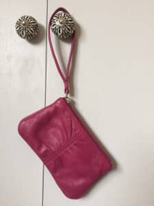 Cellini Pink Leather Wrist Coin Purse