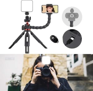 Rechargeable Fill Selfie Ring Light with Tripod Stand