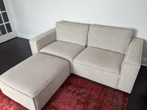 NEAR NEW -Modular 2 seat sofa ottoman