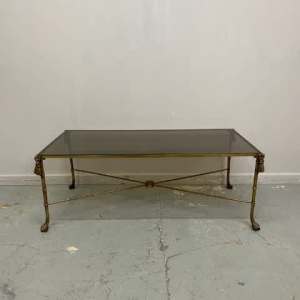 Antique Brass Coffee Table on Claw Feet