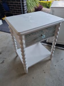 White timber bedside