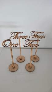 Wooden Table Numbers NEW many fonts available, raw or painted