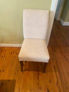 8 x Velour Sleigh-back chairs in Cream colour