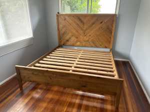 Wooden bed frame king size