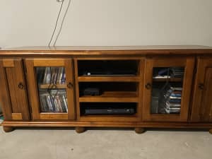 Solid timber tv unit