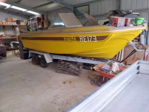 Project boat. MFG Gypsey 18 ft runabout with walk through windscreen
